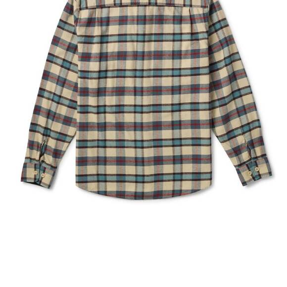 NEW SEAGER CO. men's calico flannel shirt in cream plaid - Picture 2 of 2